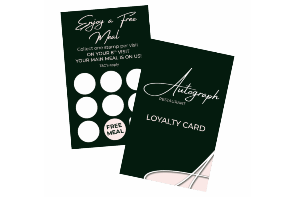 Autograph Restaurants loyalty card - 8th meal free